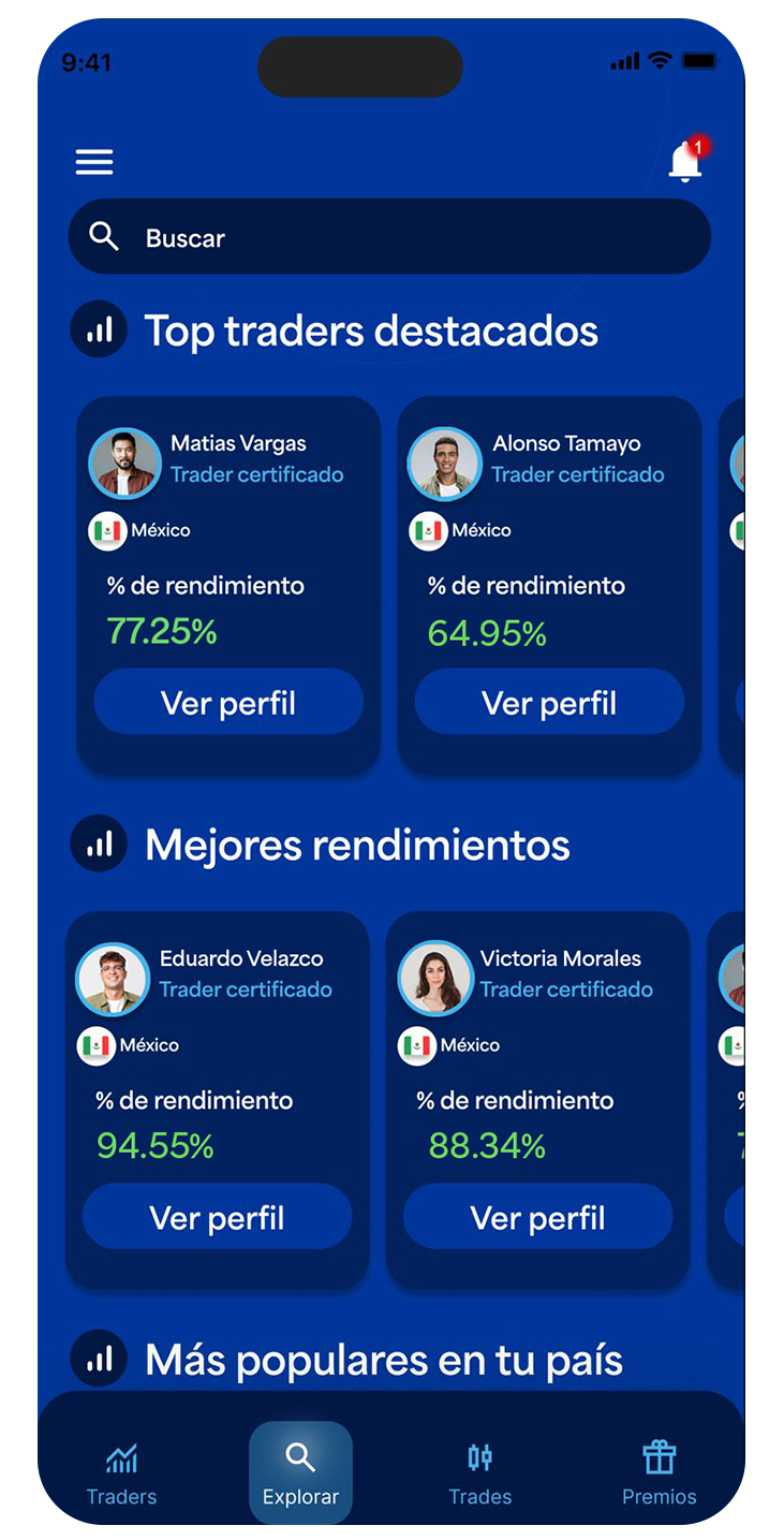 Vista de la app SafeTrade